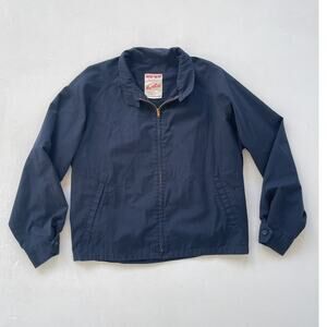 Vtg 60's Northfield Wash and Wear Navy Zip Up Jacket Talon Retro Size M/L